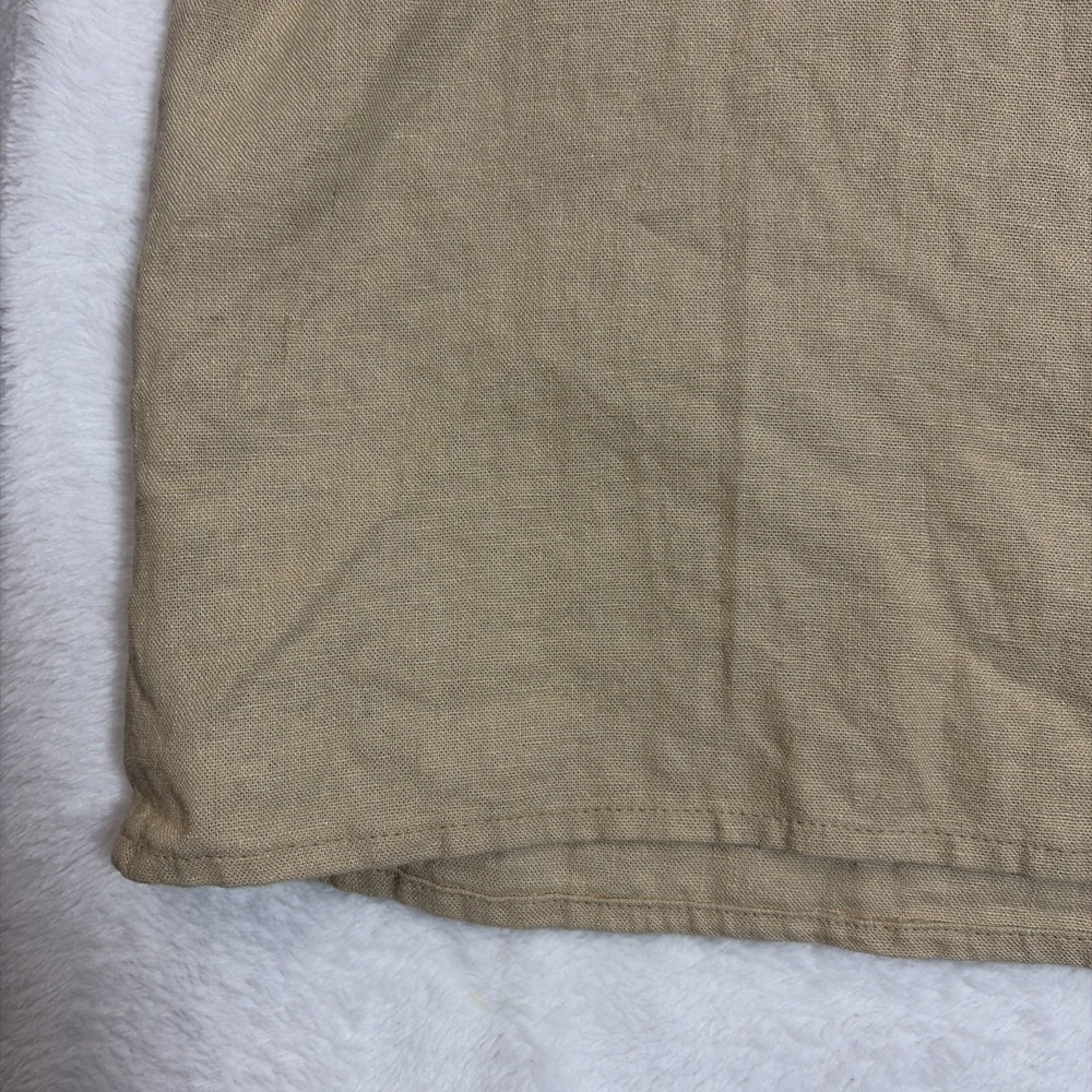 Express Women's Sleeveless Linen Blend Tank Top‎ Large Tan Square Neck Pullover - Picture 7 of 9